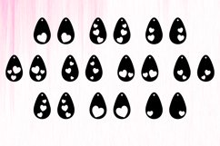 Valentines Teardrop Earrings SVG.Drop Earrings Laser Cutting Product Image 3