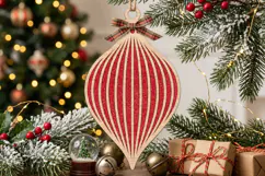 Teardrop Christmas Ornament SVG Laser Cut, Holiday Decor Product Image 2
