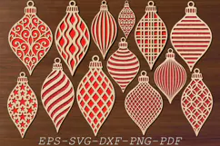 Teardrop Christmas Ornament SVG Laser Cut Crafters Product Image 1