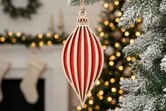 Teardrop Christmas Ornament SVG Laser Cut Wood Decoration Product Image 2