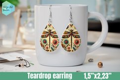 Teardrop Earring | dragonfly Sublimation Product Image 1