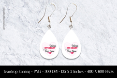Romantic Heart Quote Teardrop Earring Sublimation Product Image 1