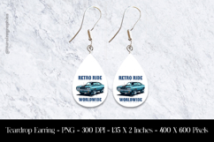 Retro Ride WorldWide Teardrop Earring Sublimation Product Image 1