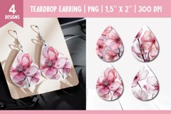 3d Glass Flower Teardrop Earring Sublimation Design Bundle Product Image 3