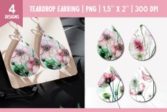 3d Glass Flower Teardrop Earring Sublimation Design Bundle Product Image 4