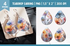 3d Glass Flower Teardrop Earring Sublimation Design Bundle Product Image 5