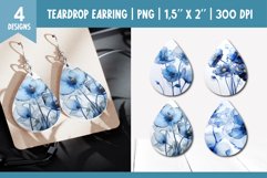 3d Glass Flower Teardrop Earring Sublimation Design Bundle Product Image 2