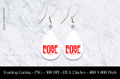 Rose Love Teardrop Earring Sublimation Product Image 1