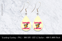 Learn With A Smile Teardrop Earring Sublimation Product Image 1
