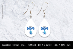 Rain Drops Teardrop Earring Sublimation Product Image 1
