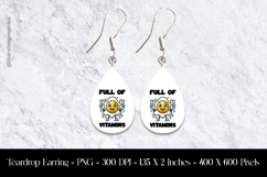 Full Of Vitamins Egg Teardrop Earring Sublimation Product Image 1