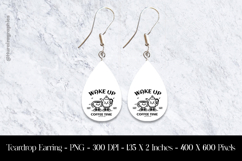 Wake up Coffee Time Teardrop Earring Sublimation Product Image 1