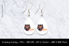 Roaring Blooms Tiger Teardrop Earring Sublimation Product Image 1