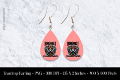 Racket Champions Tiger Teardrop Earring Sublimation Product Image 1