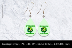 Spreading Greenery Teardrop Earring Sublimation Product Image 1