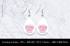 The Red Hearts Love Teardrop Earring Sublimation Product Image 1