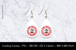 Retro Coffee Cup Enjoy Your Day Teardrop Earring Sublimation Product Image 1