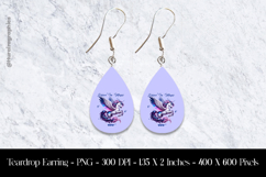 Believe in Magic Unicorn Teardrop Earring Sublimation Product Image 1
