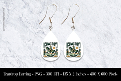 Cow Boy Teardrop Earring Sublimation Product Image 1