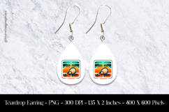 Sunday Funday Recket Teardrop Earring Sublimation Product Image 1