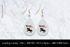 Ride With Courage Teardrop Earring Sublimation Product Image 1