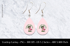 Flamingo Vibes and Island Tides Teardrop Earring Sublimation Product Image 1