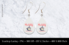 Sunday Morning &amp; Coffee Teardrop Earring Sublimation Product Image 1