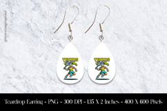Tennis Club Teardrop Earring Sublimation Product Image 1