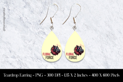 Floral Force Teardrop Earring Sublimation Product Image 1