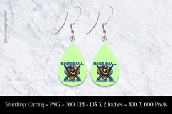 Base Ball Game On Teardrop Earring Sublimation Product Image 1