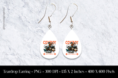 Cowboy Western Rodeo Vintage Style Teardrop Earring Sublimat Product Image 1