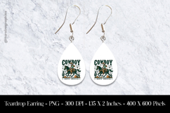 Vintage Cowboy Teardrop Earring Sublimation Product Image 1