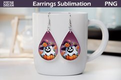 Halloween Earrings Sublimation | Ghost Teardrop Earrings Product Image 1