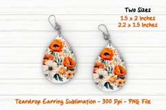Fall Flower Teardrop Earring | Heart Teardrop Earring Product Image 1
