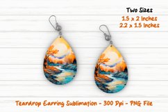 Watercolor Scene Teardrop Earring |Teardrop Earrings Product Image 1