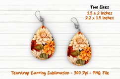 Fall Flower Teardrop Earring | Heart Teardrop Earring Product Image 1