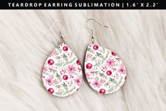 Christmas Teardrop Earring Sublimation PNG Design Product Image 1