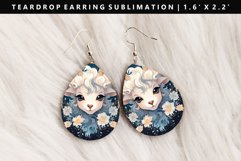 Aries Teardrop Earring Sublimation PNG Design Product Image 1