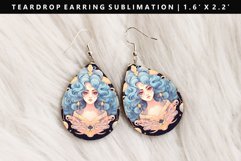 Zodiac Sign Teardrop Earring Sublimation PNG Design Product Image 1