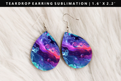 Abstract Teardrop Earring Sublimation PNG Design Product Image 1