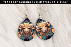 Taurus Teardrop Earring Sublimation PNG Design Product Image 1