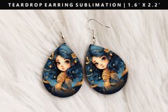 Zodiac Sign Teardrop Earring Sublimation PNG Design Product Image 1