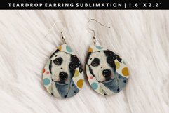 Funny Dog Teardrop Earring Sublimation PNG Design Product Image 1