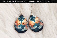 Zodiac Sign Teardrop Earring Sublimation PNG Design Product Image 1