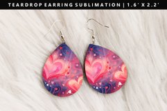 Valentine Teardrop Earring Sublimation PNG Design Product Image 1