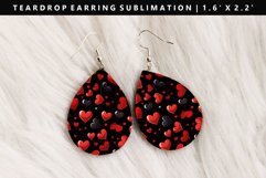 Heart Teardrop Earring Sublimation PNG Design Product Image 1