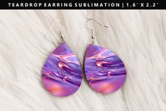 Iridescent Teardrop Earring Sublimation PNG Design Product Image 1