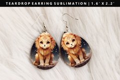 Zodiac Sign Teardrop Earring Sublimation PNG Design Product Image 1