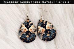 Zodiac Sign Teardrop Earring Sublimation PNG Design Product Image 1