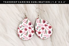 Christmas Teardrop Earring Sublimation PNG Design Product Image 1